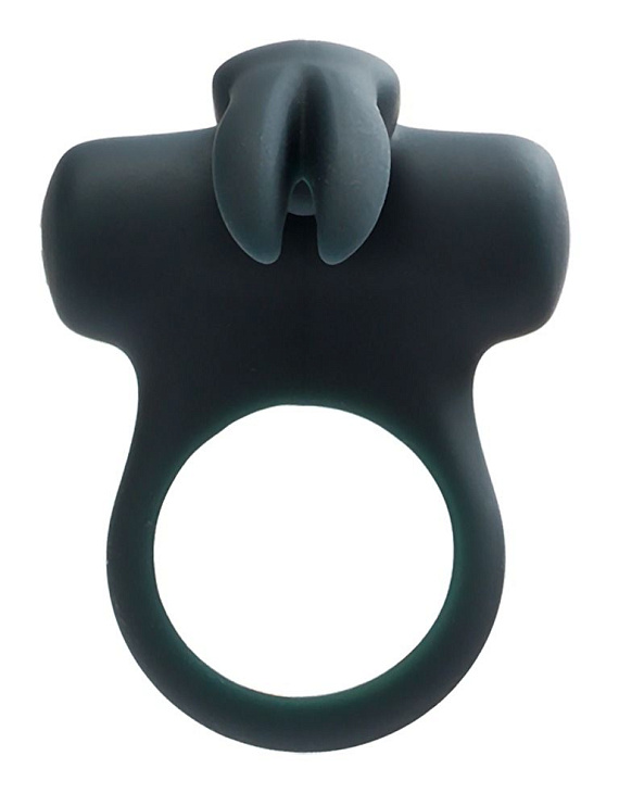 Чёрное эрекционное перезаряжаемое виброкольцо VeDO Frisky Bunny - силикон