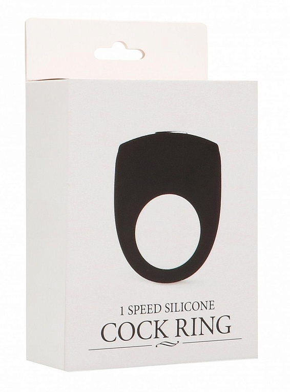 Чёрное эрекционное кольцо с вибрацией Cock Ring от Intimcat