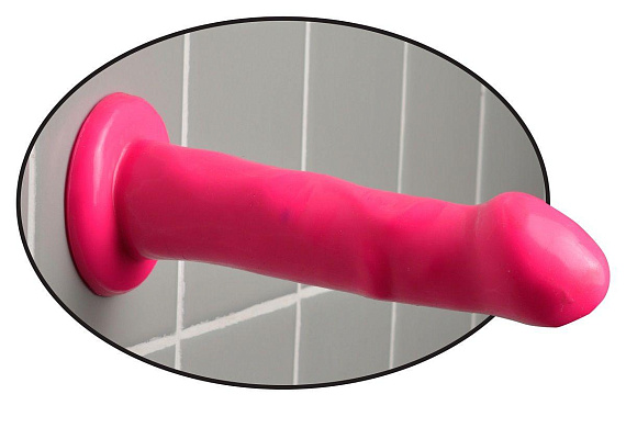 Розовый фаллоимитатор на присоске 6  Please-Her - 16,5 см. - поливинилхлорид (ПВХ, PVC)