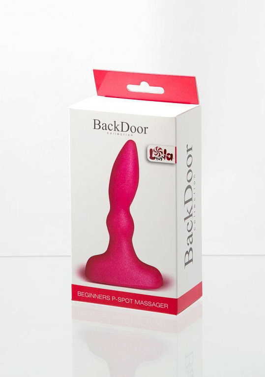 Розовый анальный стимулятор Beginners p-spot massager - 11 см. - эластомер (полиэтилен гель)