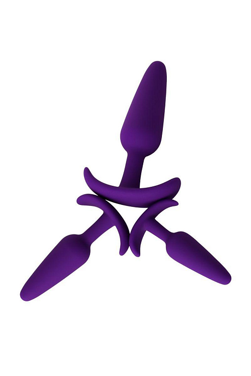 Набор из 3 фиолетовых анальных втулок A-toys - фото 6