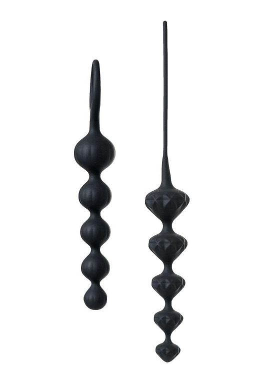 Набор из 2 чёрных анальных цепочек Satisfyer Love Beads - силикон