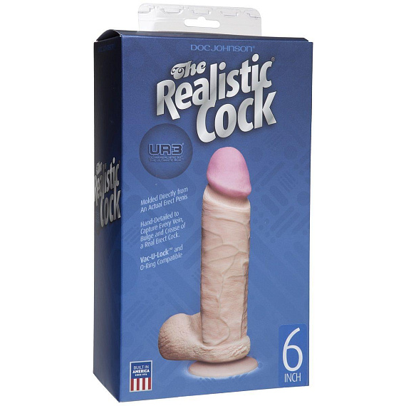Реалистичный фаллоимитатор The Realistic Cock ULTRASKYN 6” на присоске - 17,3 см. - ULTRASKYN