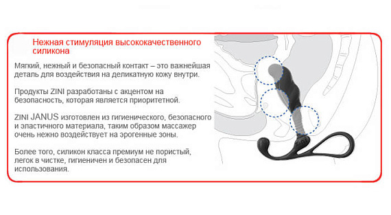 Малый черный массажер простаты ZINI JANUS ANTI-SHOCK - фото 5