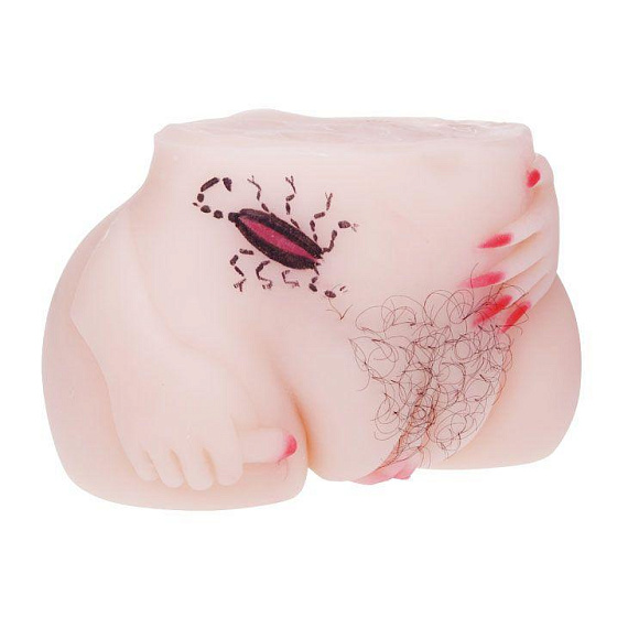 Реалистичная вагина и анус с вибрацией и татуировкой-скорпионом - Термопластичная резина (TPR)