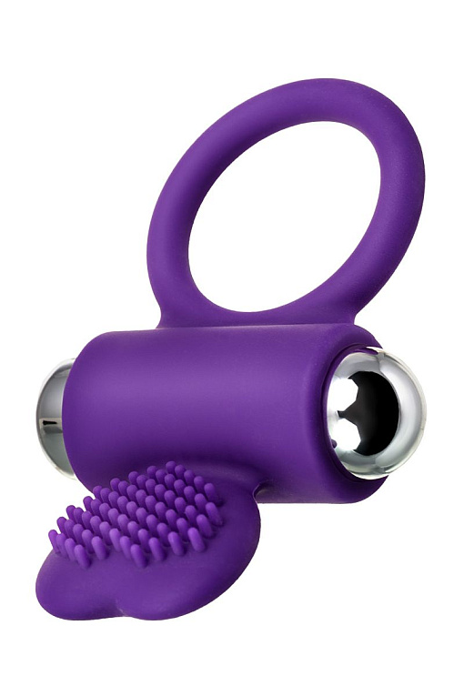 Фиолетовое виброкольцо с ресничками JOS PERY - силикон