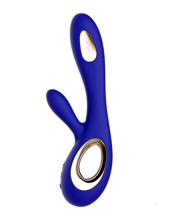 Синий вибратор-кролик Lelo Soraya Wave - 21,8 см. - силикон