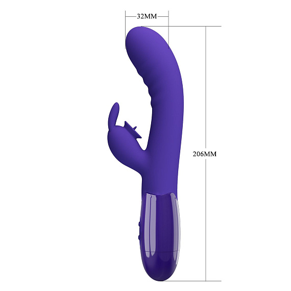 Фиолетовый вибратор-кролик Cerberus-Youth - 20,6 см. - фото 6