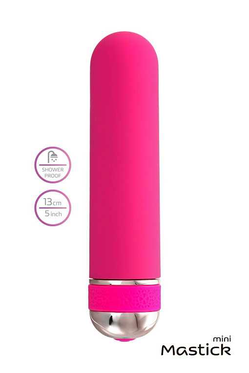 Розовый нереалистичный мини-вибратор Mastick Mini - 13 см. - фото 10