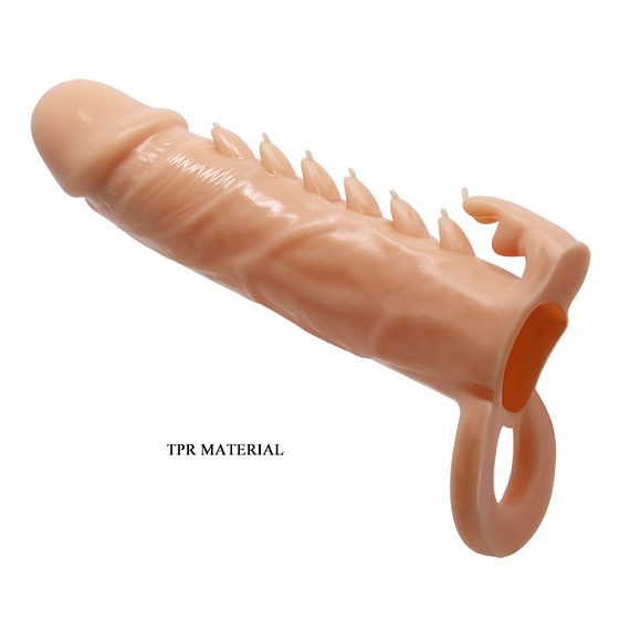 Телесная удлиняющая насадка Penis Sleeve Emmitt - 17 см. - термопластичная резина (TPR)