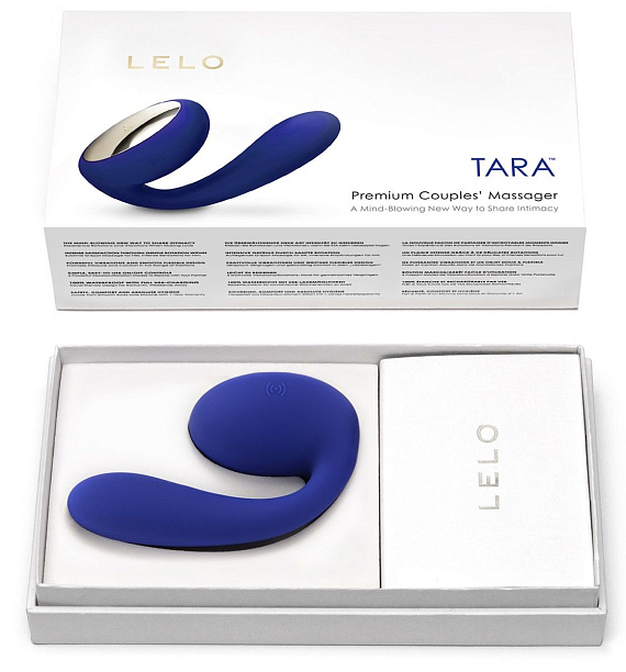 Синий вибромассажер для пар Tara Midnight Blue Lelo