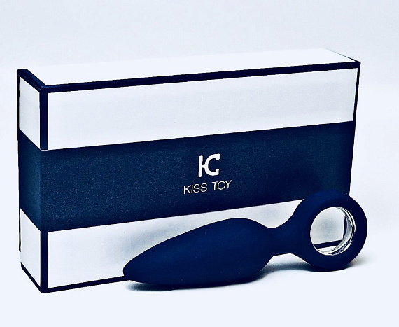 Синяя вибропробка с кольцом Kiss Toy - 12 см. - силикон