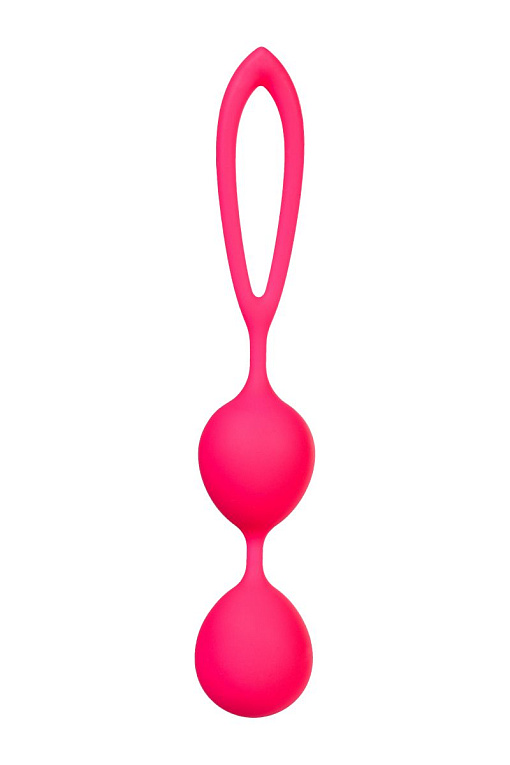 Ярко-розовые вагинальные шарики с петелькой - силикон