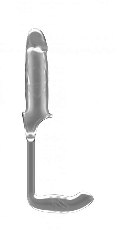 Прозрачная насадка с анальным стимулятором Stretchy Penis Exten and Plug No.34 от Intimcat