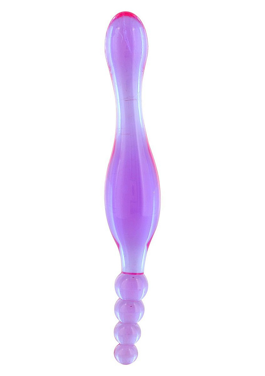 Фиолетовый двусторонний анальный стимулятор - 20 см. - поливинилхлорид (ПВХ, PVC)