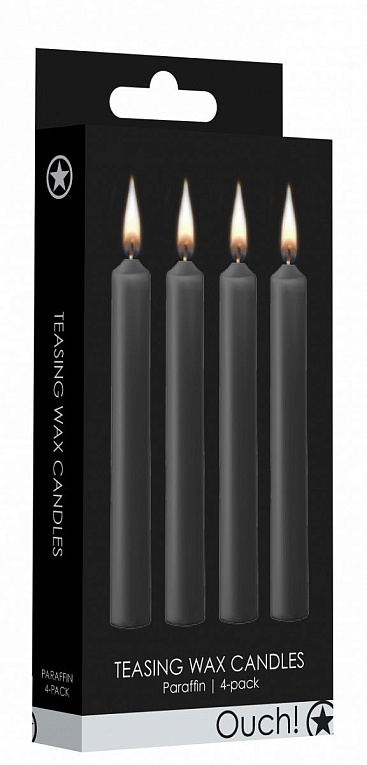 Набор из 4 черных восковых свечей Teasing Wax Candles - воск