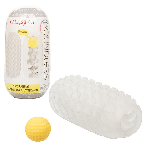 Двусторонний мастурбатор с желтым стимулирующим шариком Reversible Squishy Ball Stroker - термопластичная резина (TPR)