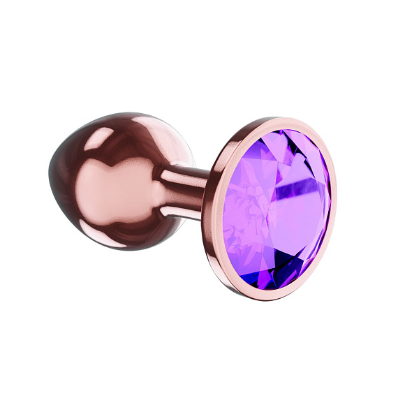 Пробка цвета розового золота с фиолетовым кристаллом Diamond Amethyst Shine L - 8,3 см. - металл