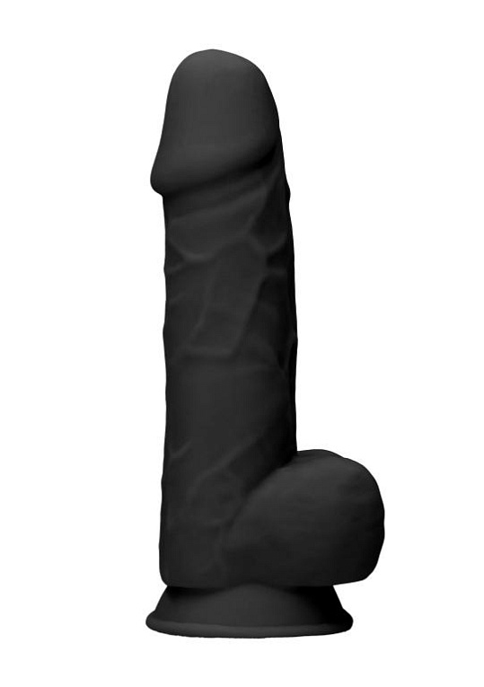 Черный фаллоимитатор Realistic Cock With Scrotum - 21,5 см. Shots Media BV