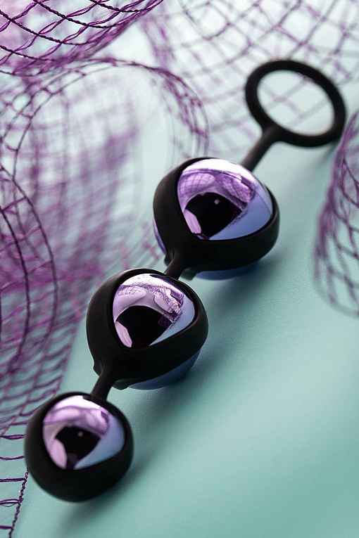 Фиолетово-черные тройные вагинальные шарики TOYFA A-toys - фото 9