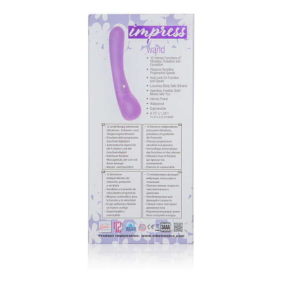 Фиолетовый вибромассажер Impress Wand - 12 см. от Intimcat