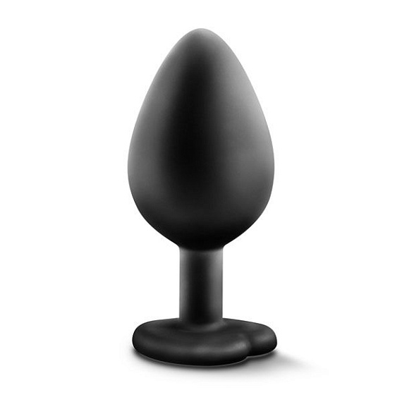 Черная анальная втулка с прозрачным кристаллом Bling Plug Medium - 8,2 см. Blush Novelties