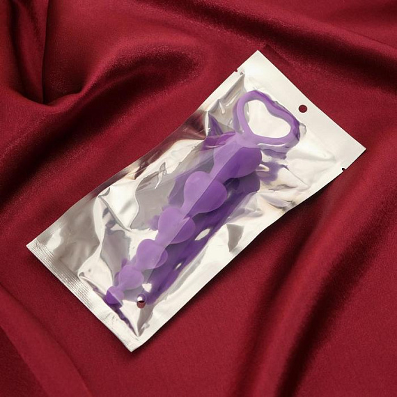 Фиолетовые анальные бусы - 19 см. от Intimcat