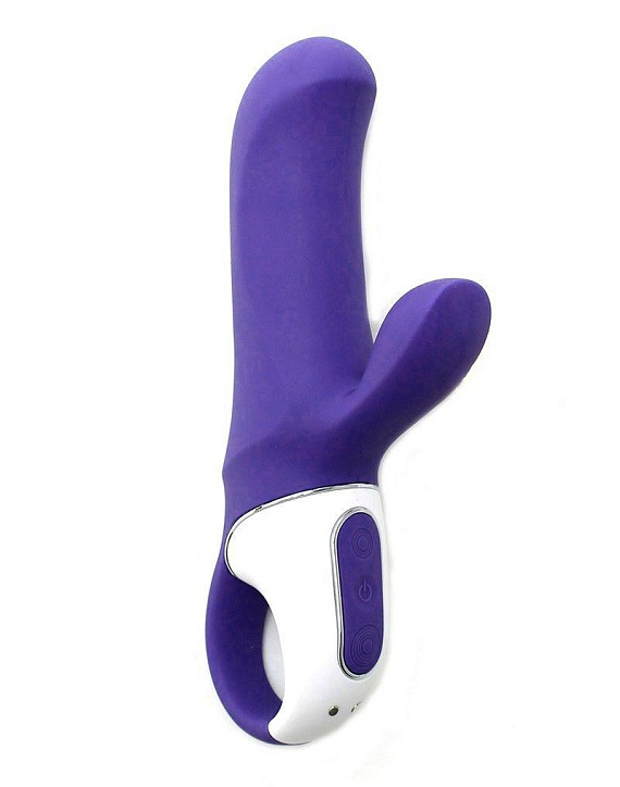 Фиолетовый вибратор Satisfyer Magic Bunny с клиторальным отростком - 17,6 см. - силикон