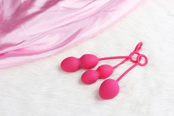 Набор розовых вагинальных шариков Nova Ball со смещенным центром тяжести - силикон