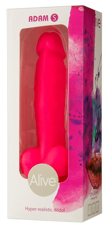 Розовый фаллоимитатор-реалистик Adam S - 18,5 см. - силикон
