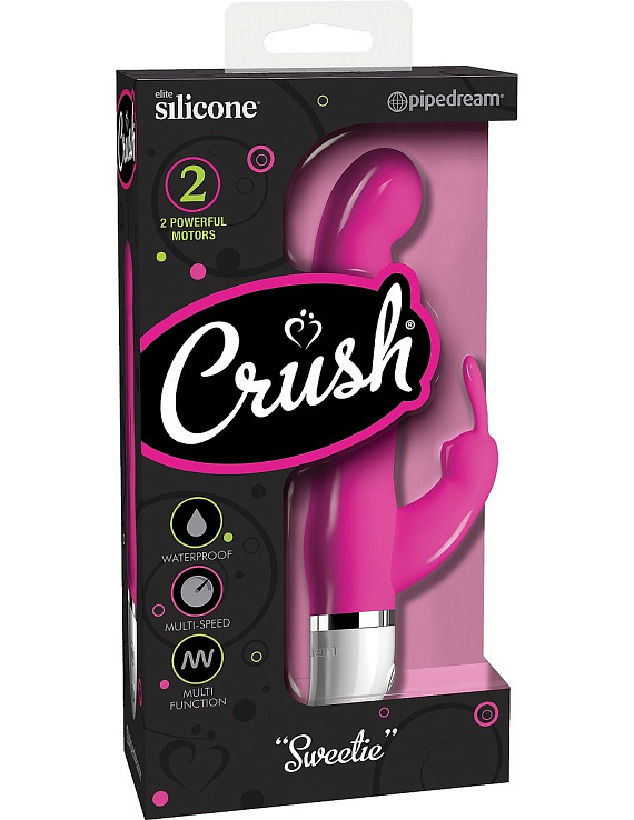 Розовый вибратор-кролик Crush Sweetie - 18,2 см. Pipedream