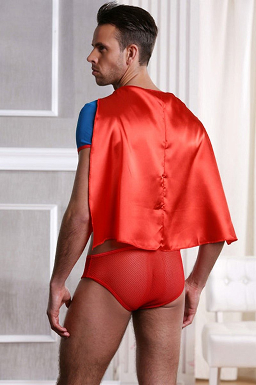 Мужской эротический костюм Супермена - 82% нейлон, 18% спандекс