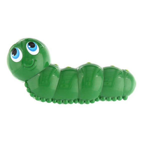 Вибратор-гусеница I Rub My Wormie Green - анодированный пластик (ABS)