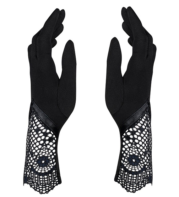 Короткие перчатки Moketta с ажурной верхней частью - 85% полиамид, 15% эластан