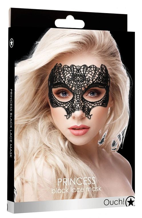 Черная кружевная маска Princess Black Lace Mask от Intimcat