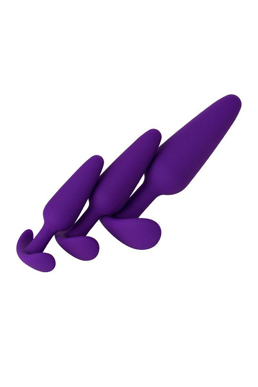 Набор из 3 фиолетовых анальных втулок A-toys - фото 5