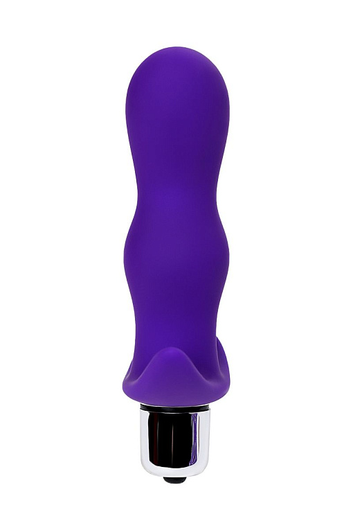 Фиолетовая изогнутая анальная вибропробка - 11,2 см. A-toys
