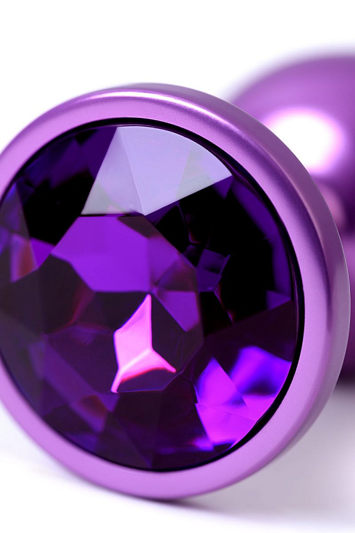 Фиолетовый анальный плаг с кристаллом фиолетового цвета - 7,2 см. - фото 8