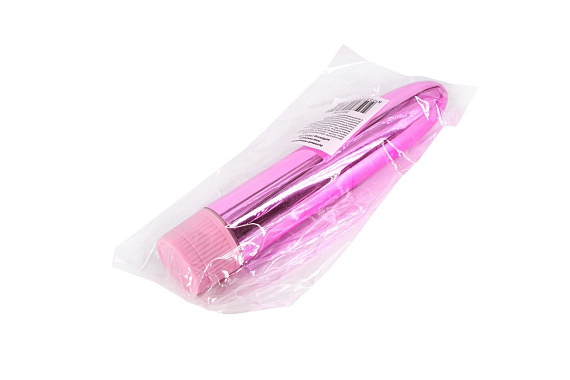 Розовый глянцевый пластиковый вибратор - 14 см. от Intimcat