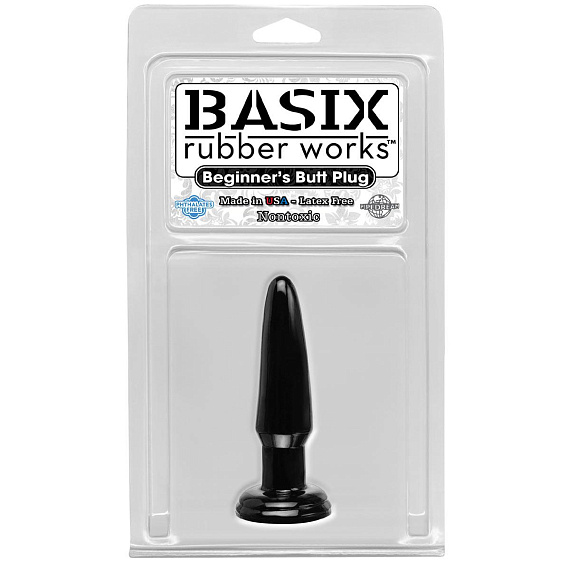 Черная анальная пробка Beginner s Butt Plug - 10,9 см. - поливинилхлорид (ПВХ, PVC)