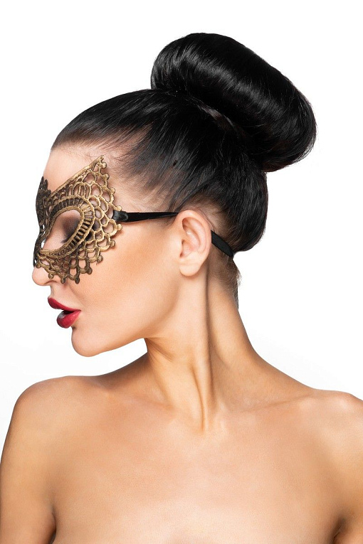 Золотистая карнавальная маска  Фейт от Intimcat