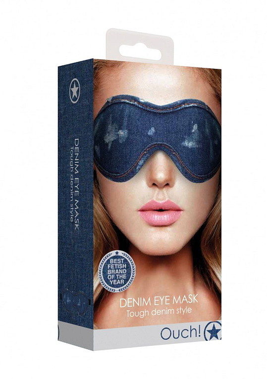 Синяя джинсовая маска на глаза Roughend Denim Style - тканевая основа