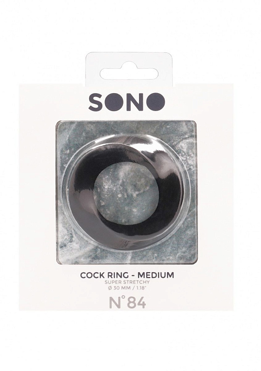 Черное эрекционное кольцо N 84 Cock Ring Medium - силикон