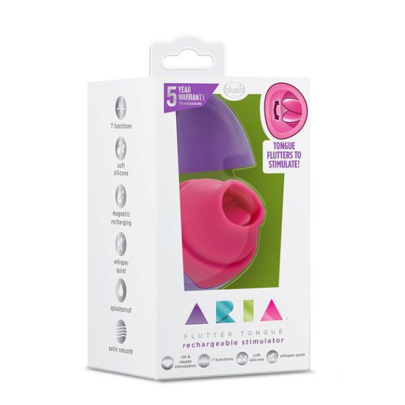 Фиолетовый вибростимулятор Flutter Tongue - анодированный пластик, силикон