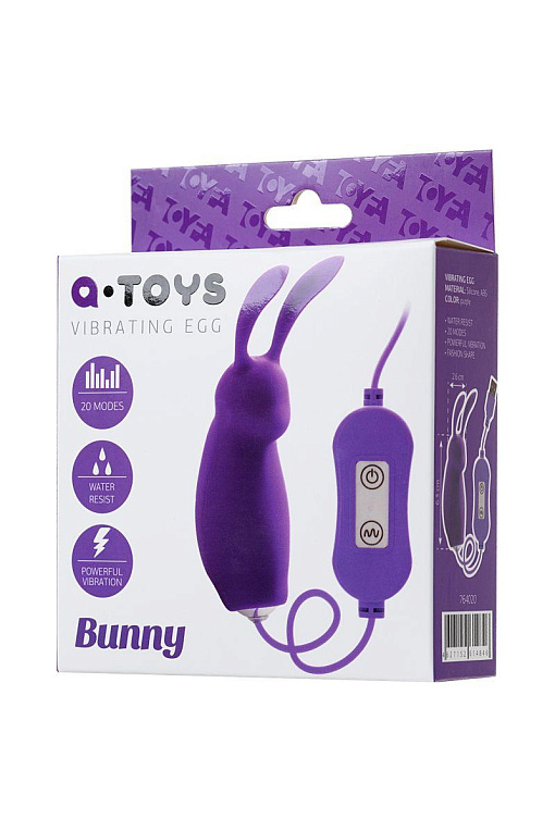 Фиолетовое виброяйцо с пультом управления A-Toys Bunny, работающее от USB A-toys