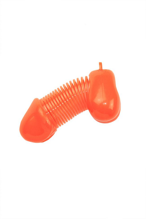 Оранжевый брелок для ключей в форме пениса - поливинилхлорид (ПВХ, PVC)