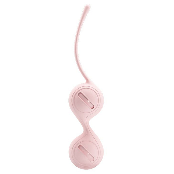 Нежно-розовые вагинальные шарики на сцепке Kegel Tighten Up I - анодированный пластик, силикон