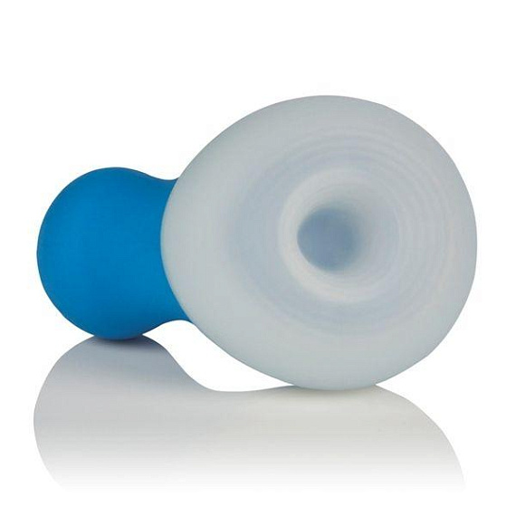 Голубой мини-вибратор Posh Silicone Ice Massager Tease со съемной насадкой для заморозки - силикон