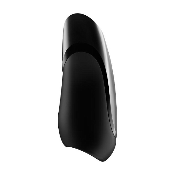 Черный мужской вибромастурбатор Men Vibration+ - анодированный пластик, силикон