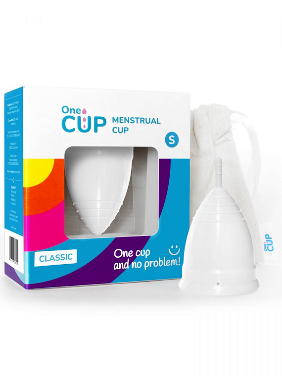 Белая менструальная чаша OneCUP Classic - размер S - силикон